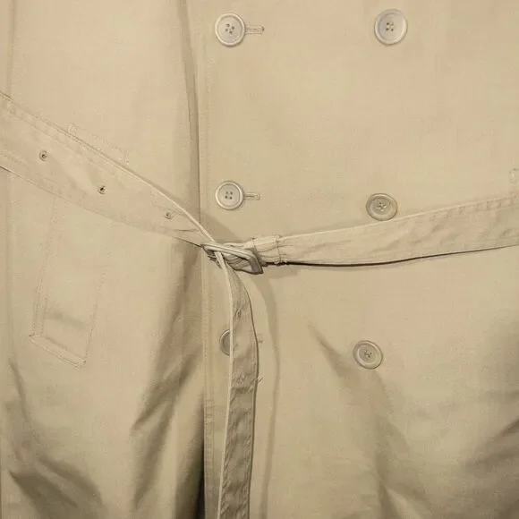 Vintage Hill & Archer Tan Faux Fur Lined‎ Belted Trench Coat Size 42R